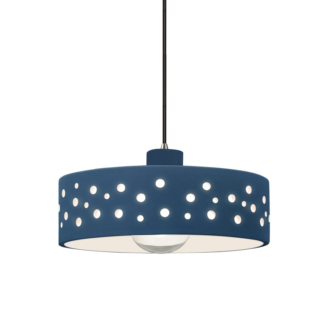 Justice Designs - CER-6467-MID-NCKL-BKCD - One Light Pendant - Radiance Collection - Brushed Nickel