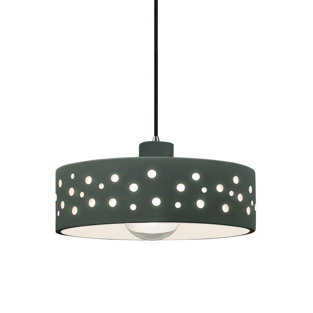 Justice Designs - CER-6467-PWGN-CROM-BKCD - One Light Pendant - Radiance Collection - Polished Chrome