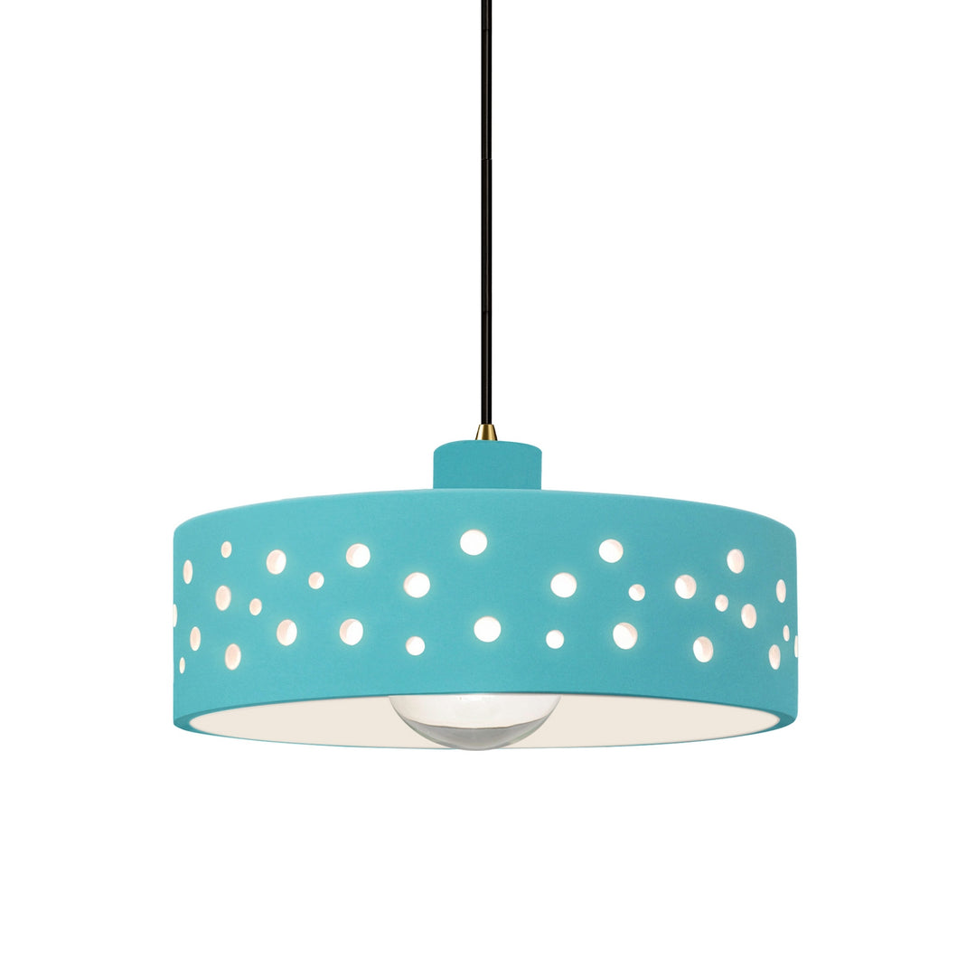 Justice Designs - CER-6467-RFPL-ABRS-BKCD - One Light Pendant - Radiance Collection - Antique Brass