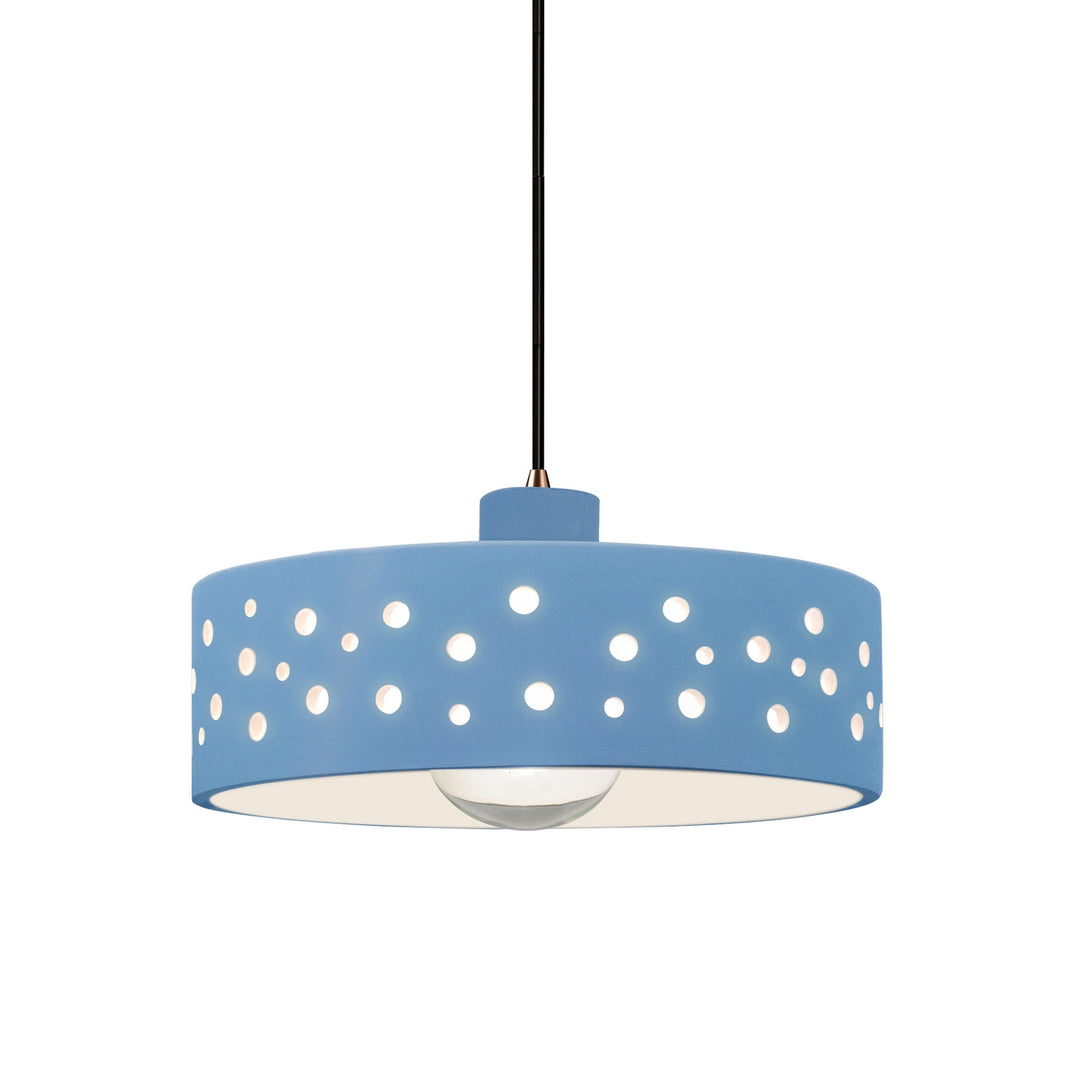Justice Designs - CER-6467-SKBL-DBRZ-BKCD - One Light Pendant - Radiance Collection - Dark Bronze