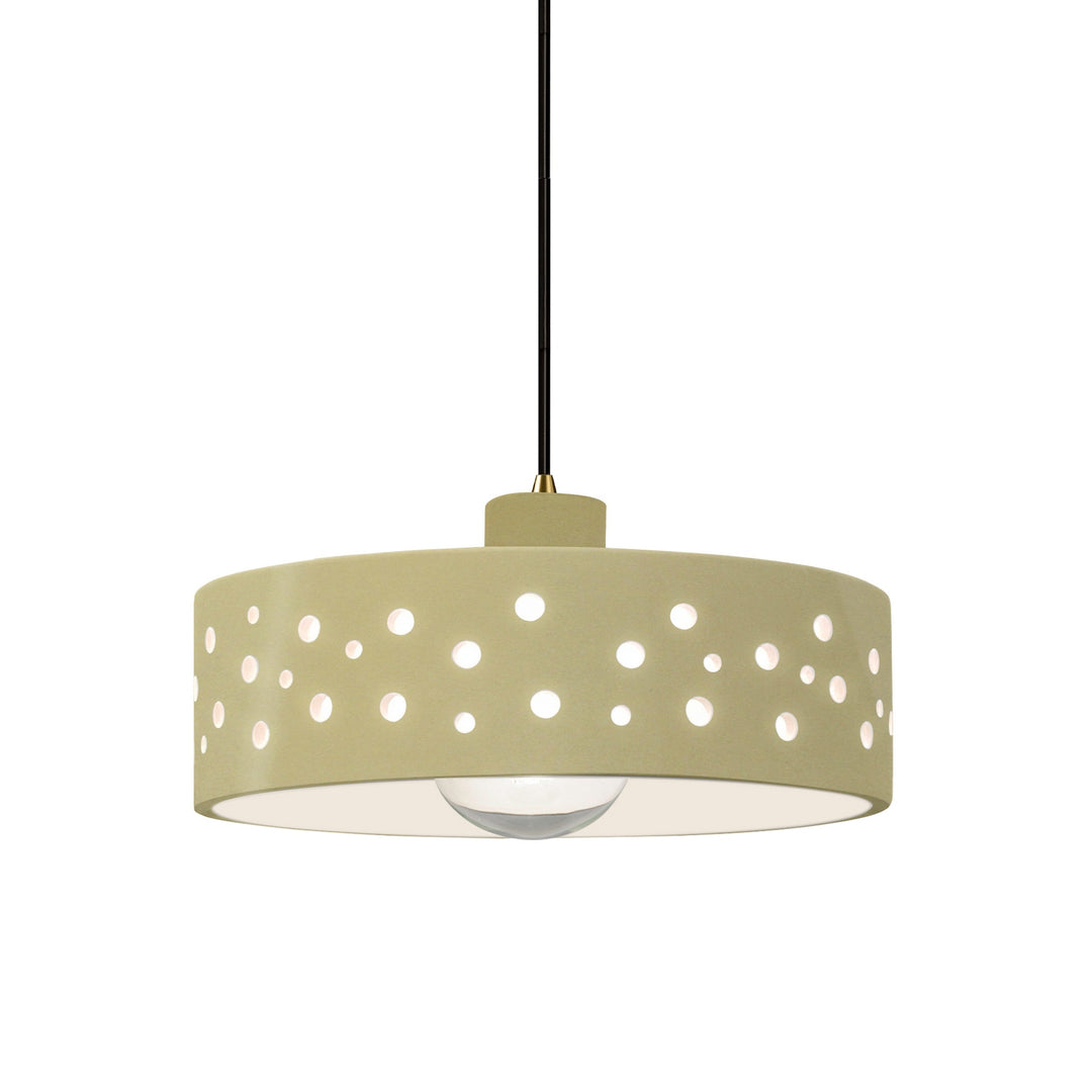 Justice Designs - CER-6467-VAN-ABRS-BKCD - One Light Pendant - Radiance Collection - Antique Brass