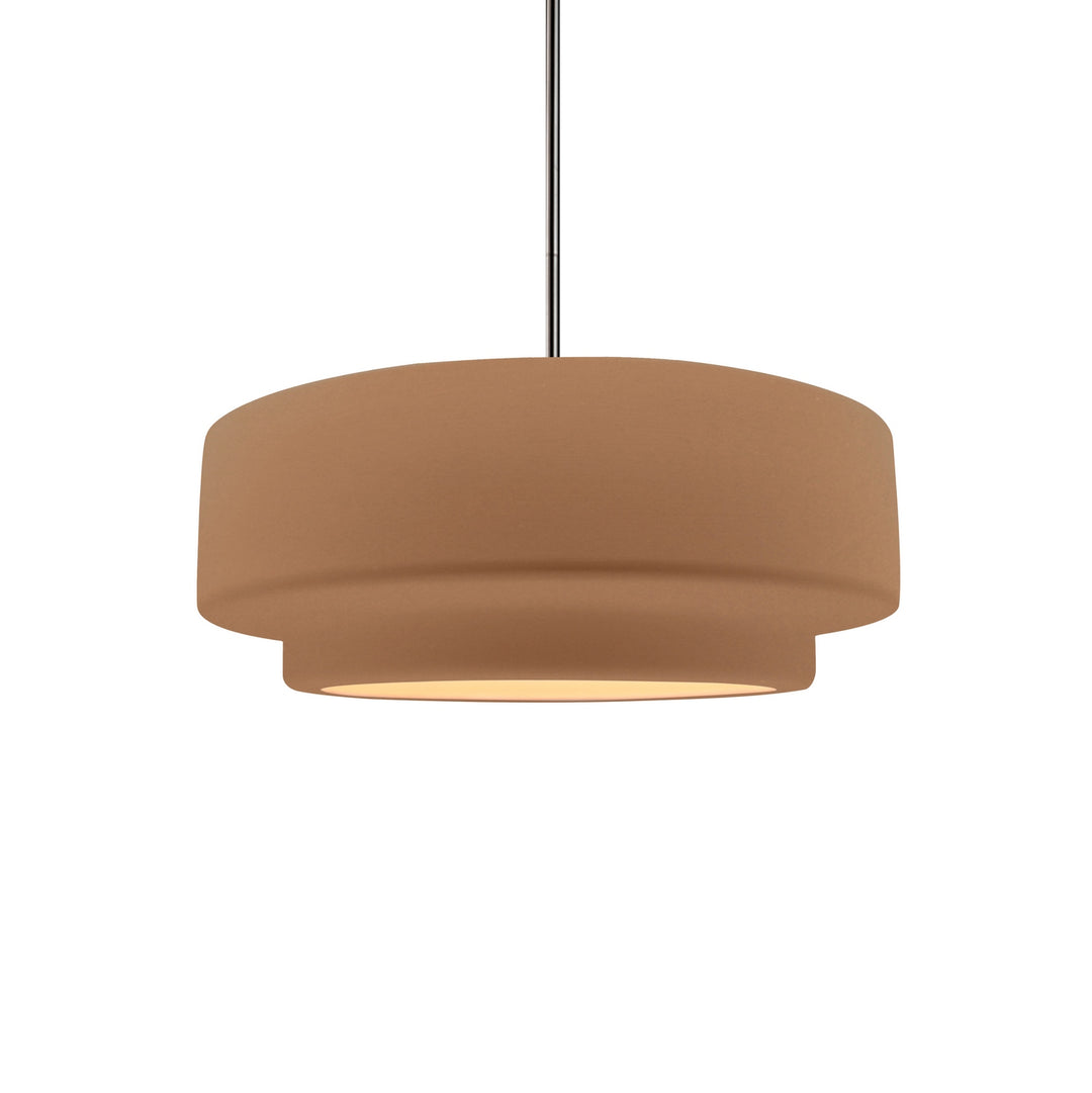 Justice Designs - CER-6540-ADOB-NCKL-RIGID - One Light Pendant - Radiance Collection - Brushed Nickel