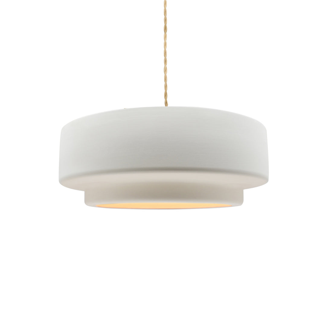 Justice Designs - CER-6540-BIS-BRSS-BEIG-TWST - One Light Pendant - Radiance Collection - Brushed Brass