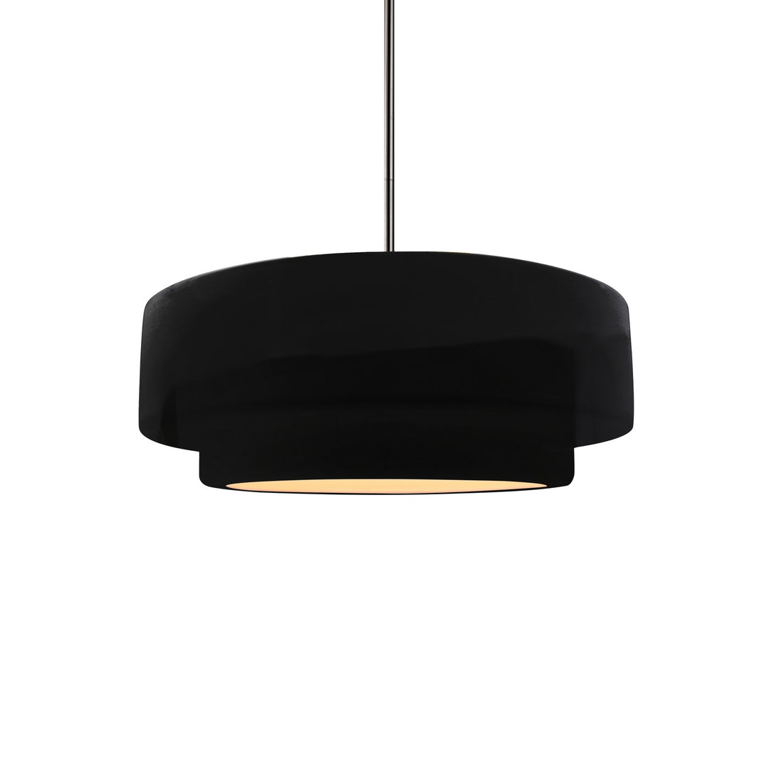Justice Designs - CER-6540-BKMT-NCKL-RIGID - One Light Pendant - Radiance Collection - Brushed Nickel