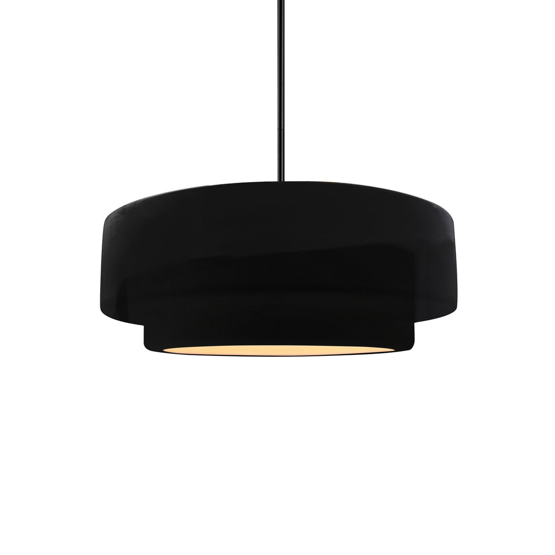 Justice Designs - CER-6540-BLK-MBLK-RIGID - One Light Pendant - Radiance Collection - Matte Black