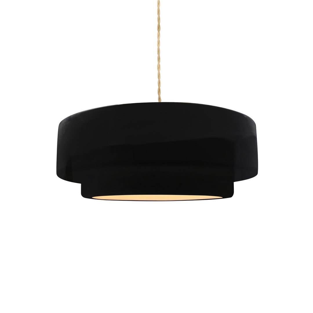 Justice Designs - CER-6540-BLK-NCKL-BEIG-TWST - One Light Pendant - Radiance Collection - Brushed Nickel