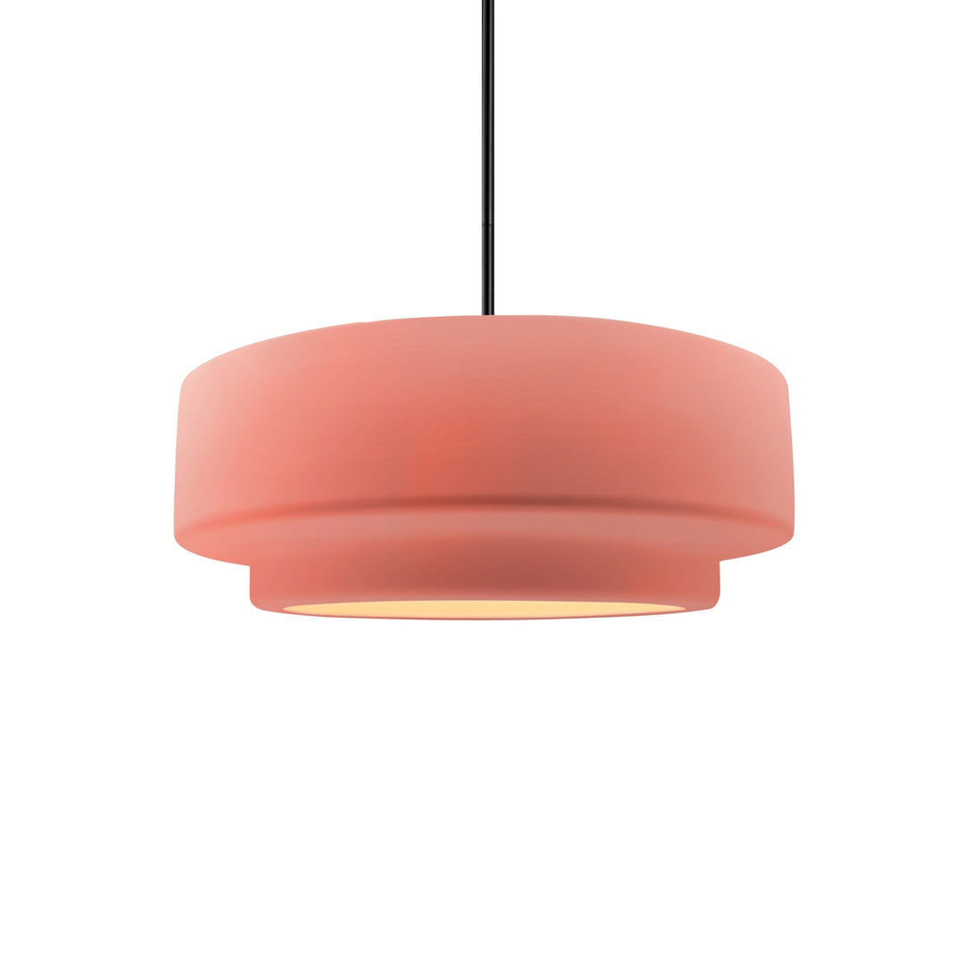 Justice Designs - CER-6540-BSH-MBLK-RIGID - One Light Pendant - Radiance Collection - Matte Black