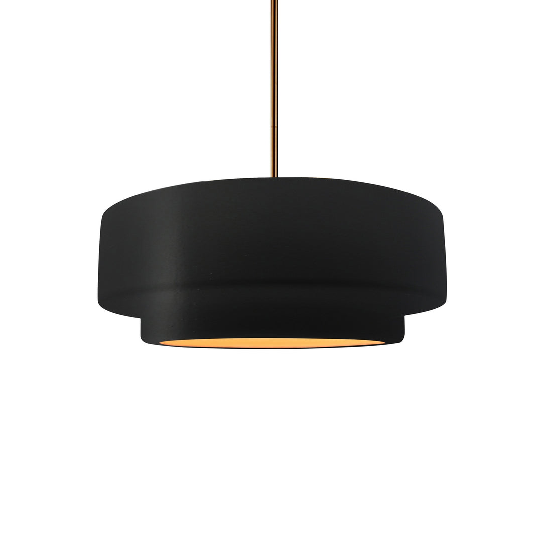 Justice Designs - CER-6540-CBGD-BRSS-RIGID - One Light Pendant - Radiance Collection - Brushed Brass