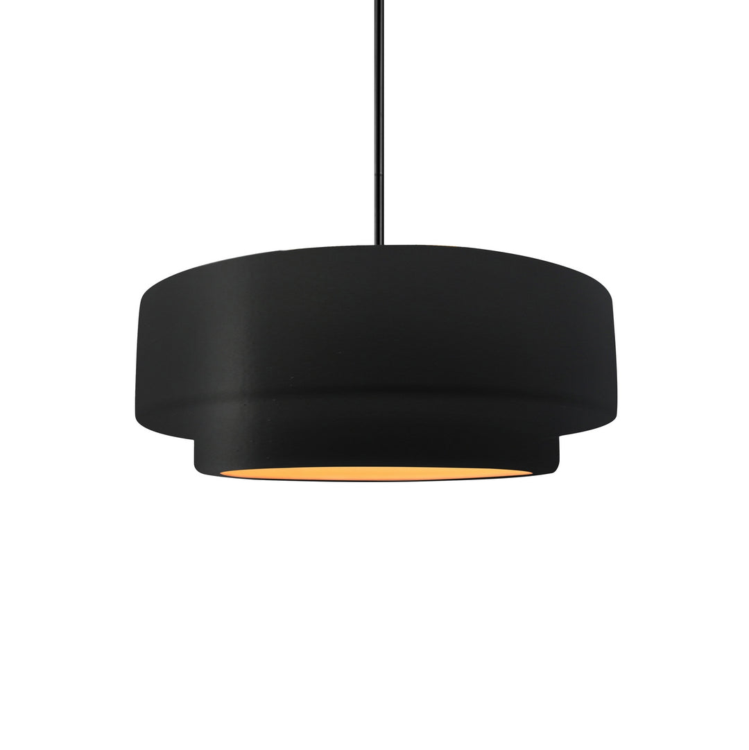 Justice Designs - CER-6540-CBGD-MBLK-RIGID - One Light Pendant - Radiance Collection - Matte Black
