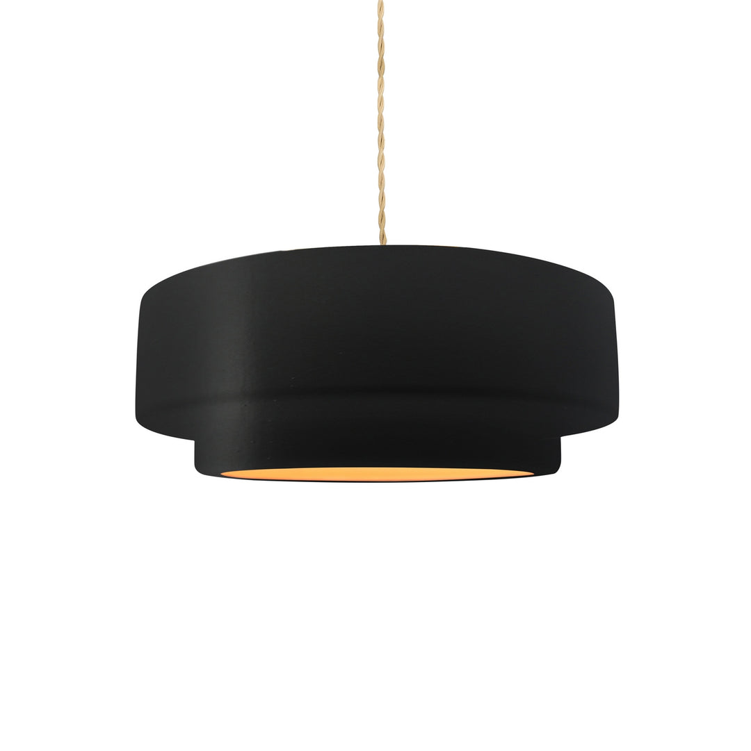 Justice Designs - CER-6540-CBGD-NCKL-BEIG-TWST - One Light Pendant - Radiance Collection - Brushed Nickel