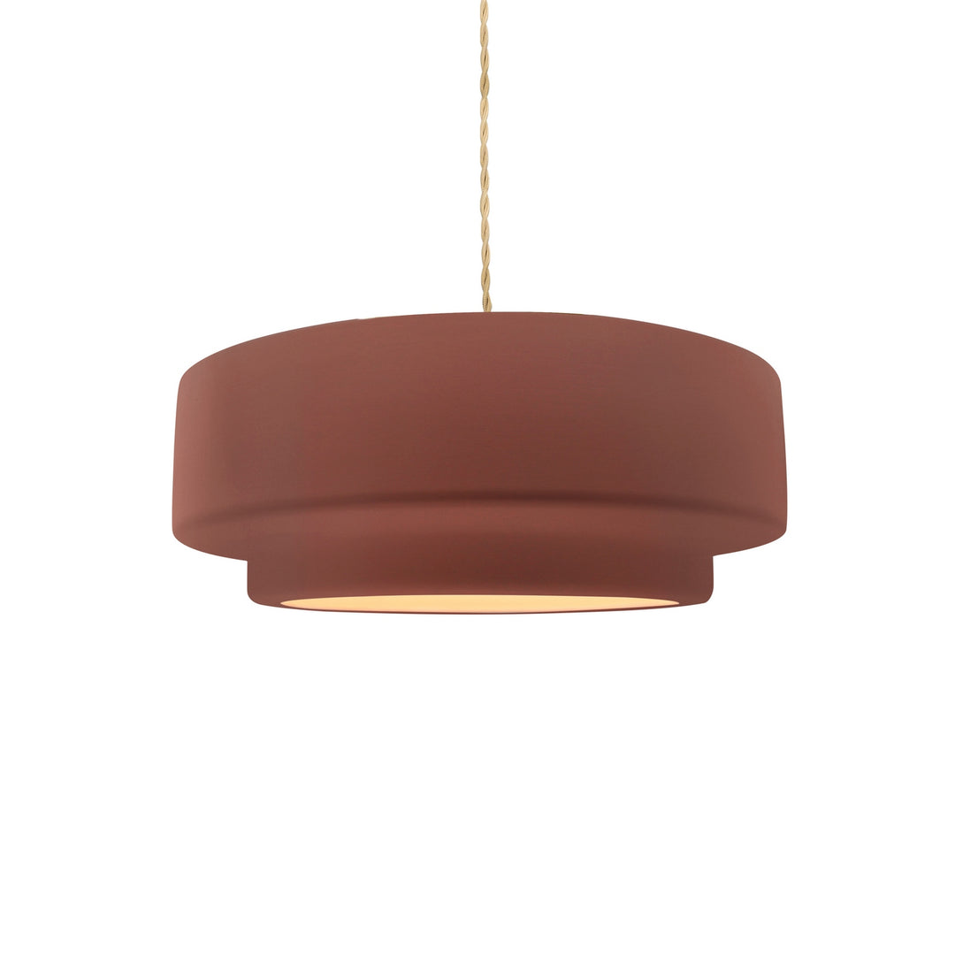 Justice Designs - CER-6540-CLAY-MBLK-BEIG-TWST - One Light Pendant - Radiance Collection - Matte Black