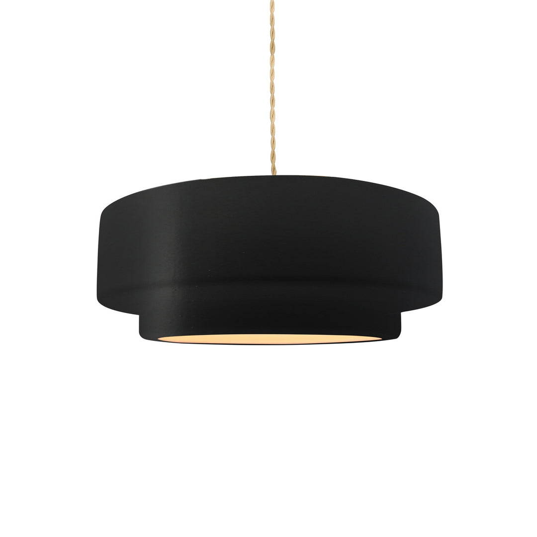 Justice Designs - CER-6540-CRB-BRSS-BEIG-TWST - One Light Pendant - Radiance Collection - Brushed Brass