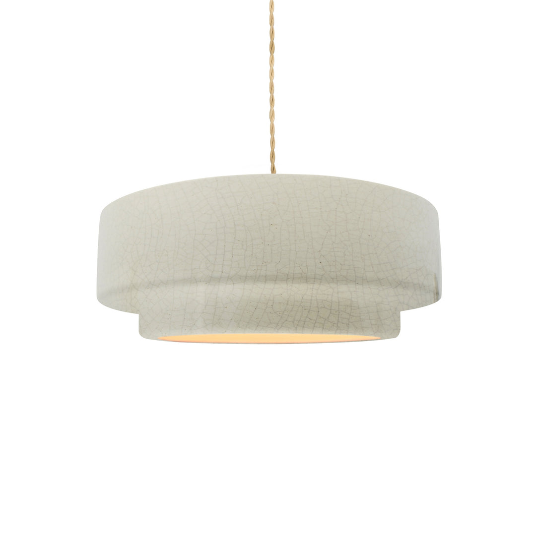Justice Designs - CER-6540-CRK-BRSS-BEIG-TWST - One Light Pendant - Radiance Collection - Brushed Brass