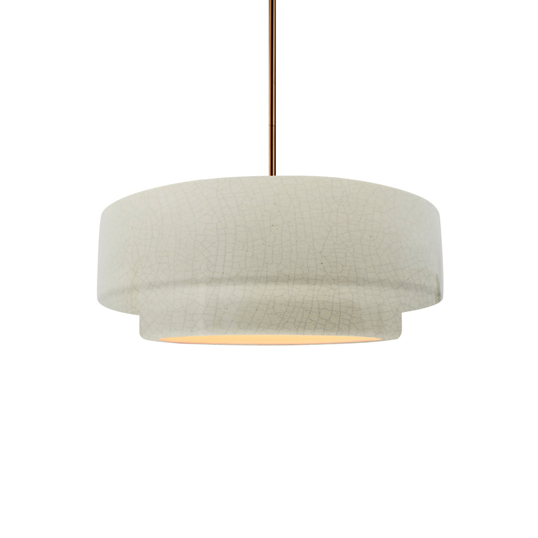 Justice Designs - CER-6540-CRK-BRSS-RIGID - One Light Pendant - Radiance Collection - Brushed Brass