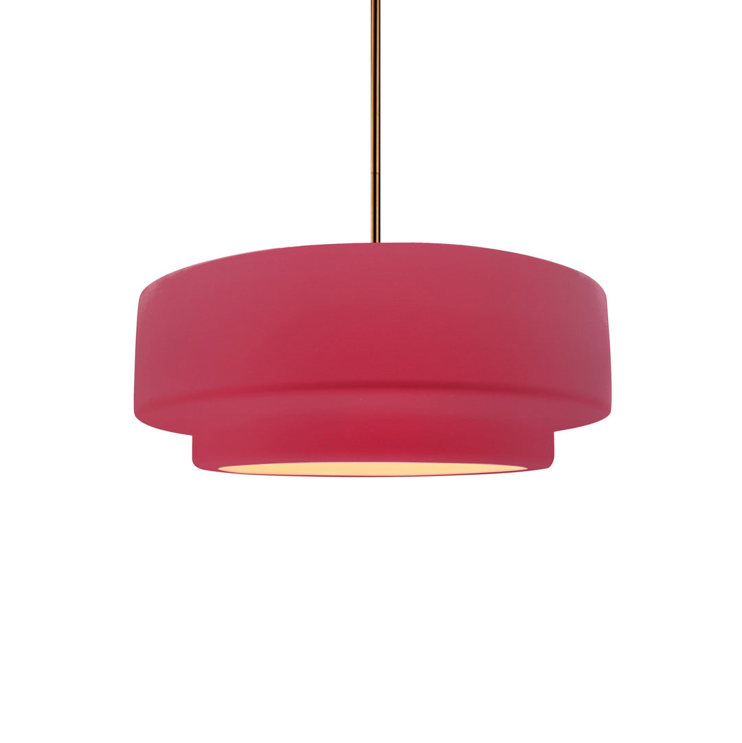 Justice Designs - CER-6540-CRSE-BRSS-RIGID - One Light Pendant - Radiance Collection - Brushed Brass