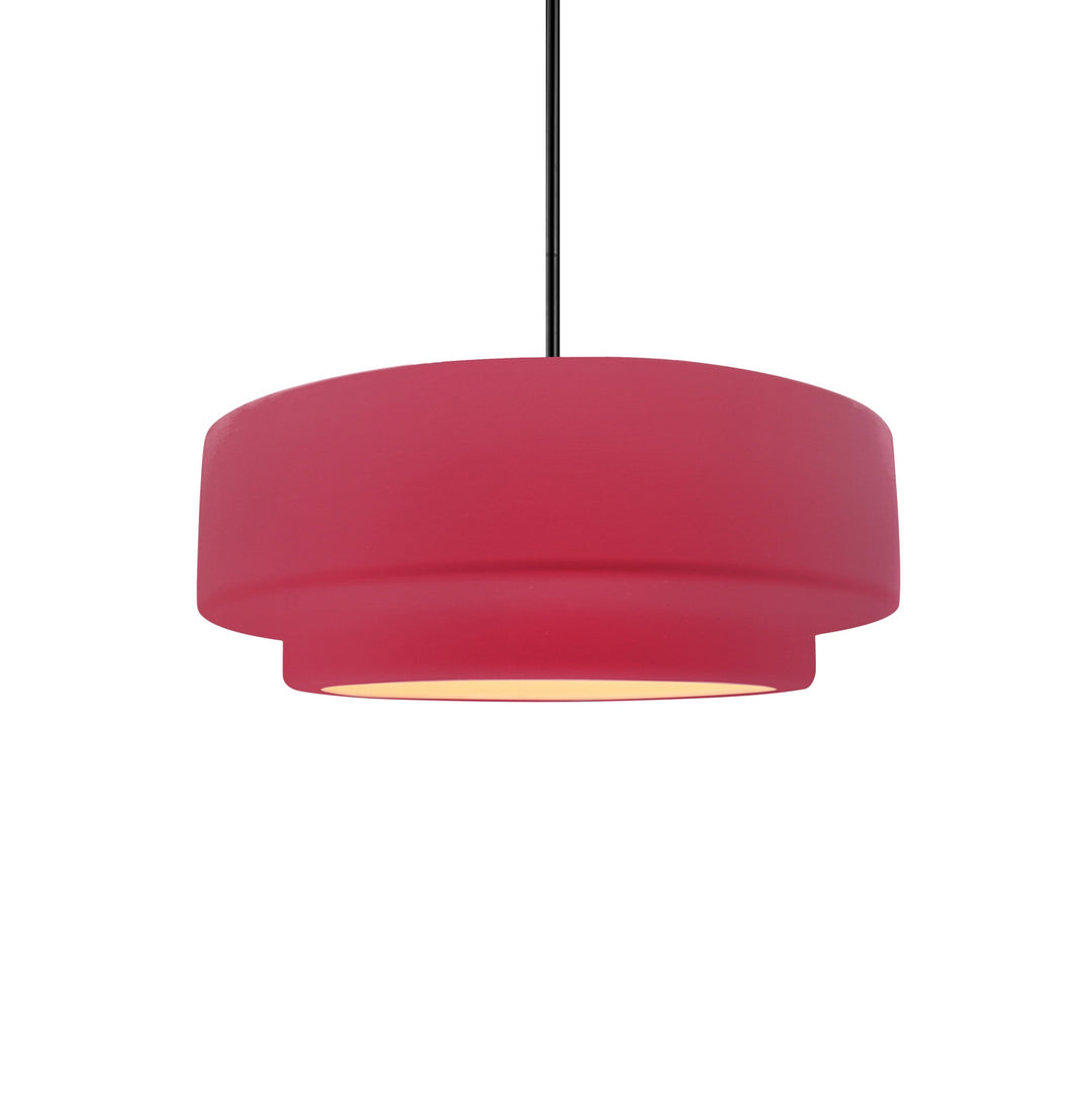 Justice Designs - CER-6540-CRSE-MBLK-RIGID - One Light Pendant - Radiance Collection - Matte Black