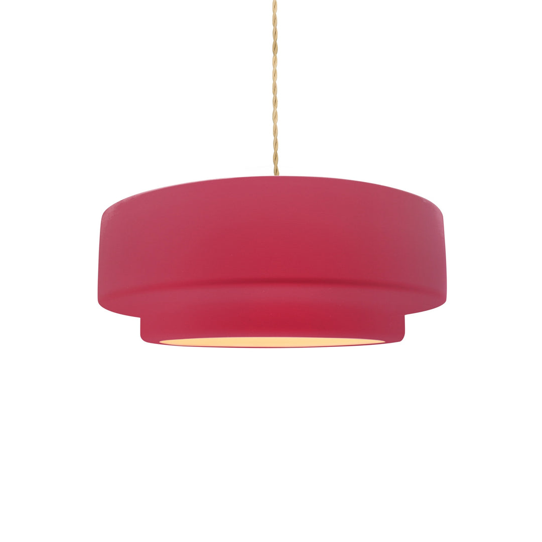 Justice Designs - CER-6540-CRSE-NCKL-BEIG-TWST - One Light Pendant - Radiance Collection - Brushed Nickel