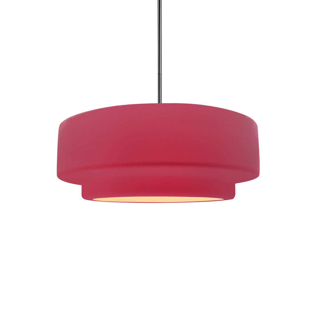 Justice Designs - CER-6540-CRSE-NCKL-RIGID - One Light Pendant - Radiance Collection - Brushed Nickel