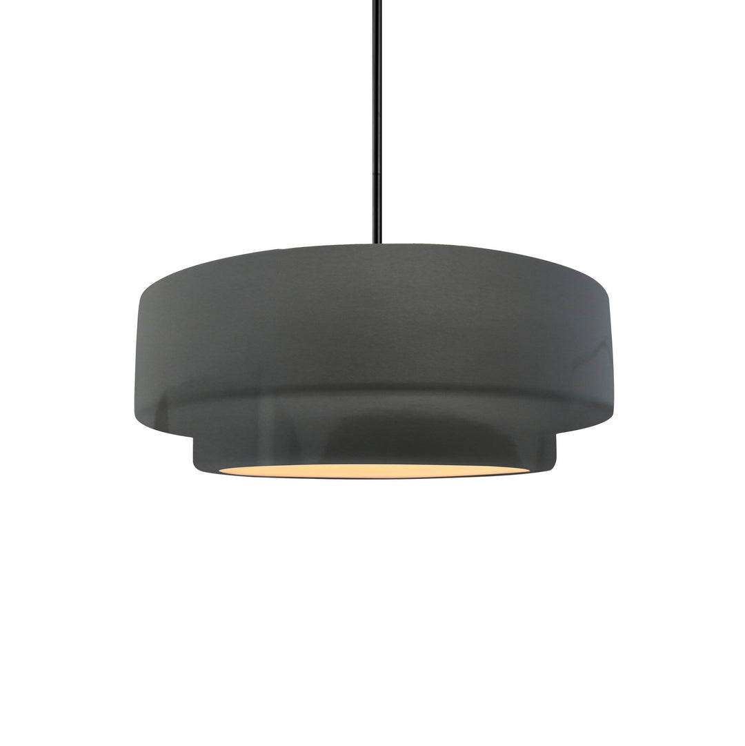 Justice Designs - CER-6540-GRY-MBLK-RIGID - One Light Pendant - Radiance Collection - Matte Black