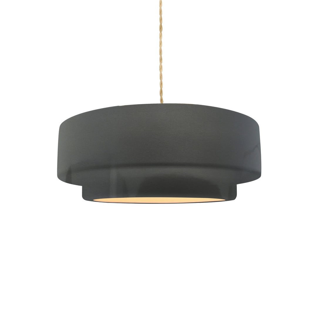 Justice Designs - CER-6540-GRY-NCKL-BEIG-TWST - One Light Pendant - Radiance Collection - Brushed Nickel