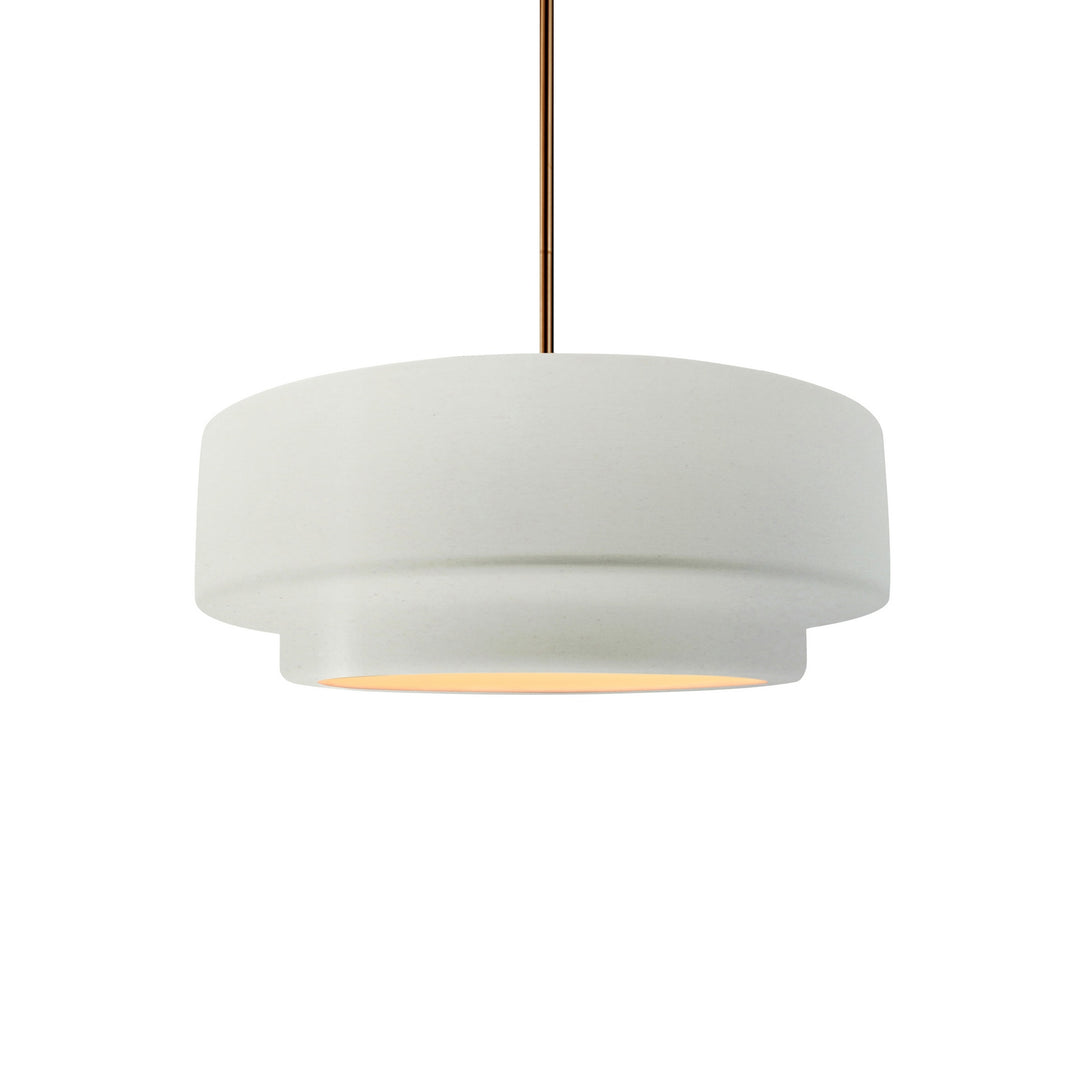 Justice Designs - CER-6540-MAT-BRSS-RIGID - One Light Pendant - Radiance Collection - Brushed Brass