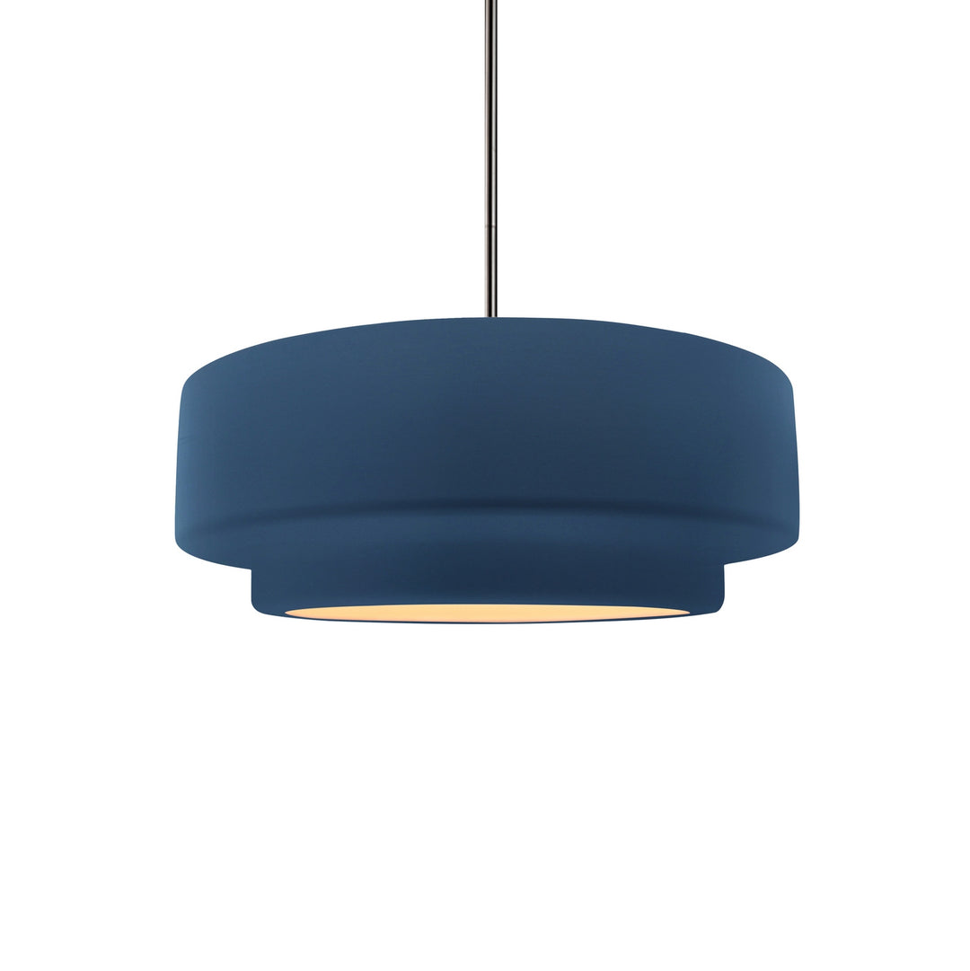 Justice Designs - CER-6540-MDMT-NCKL-RIGID - One Light Pendant - Radiance Collection - Brushed Nickel