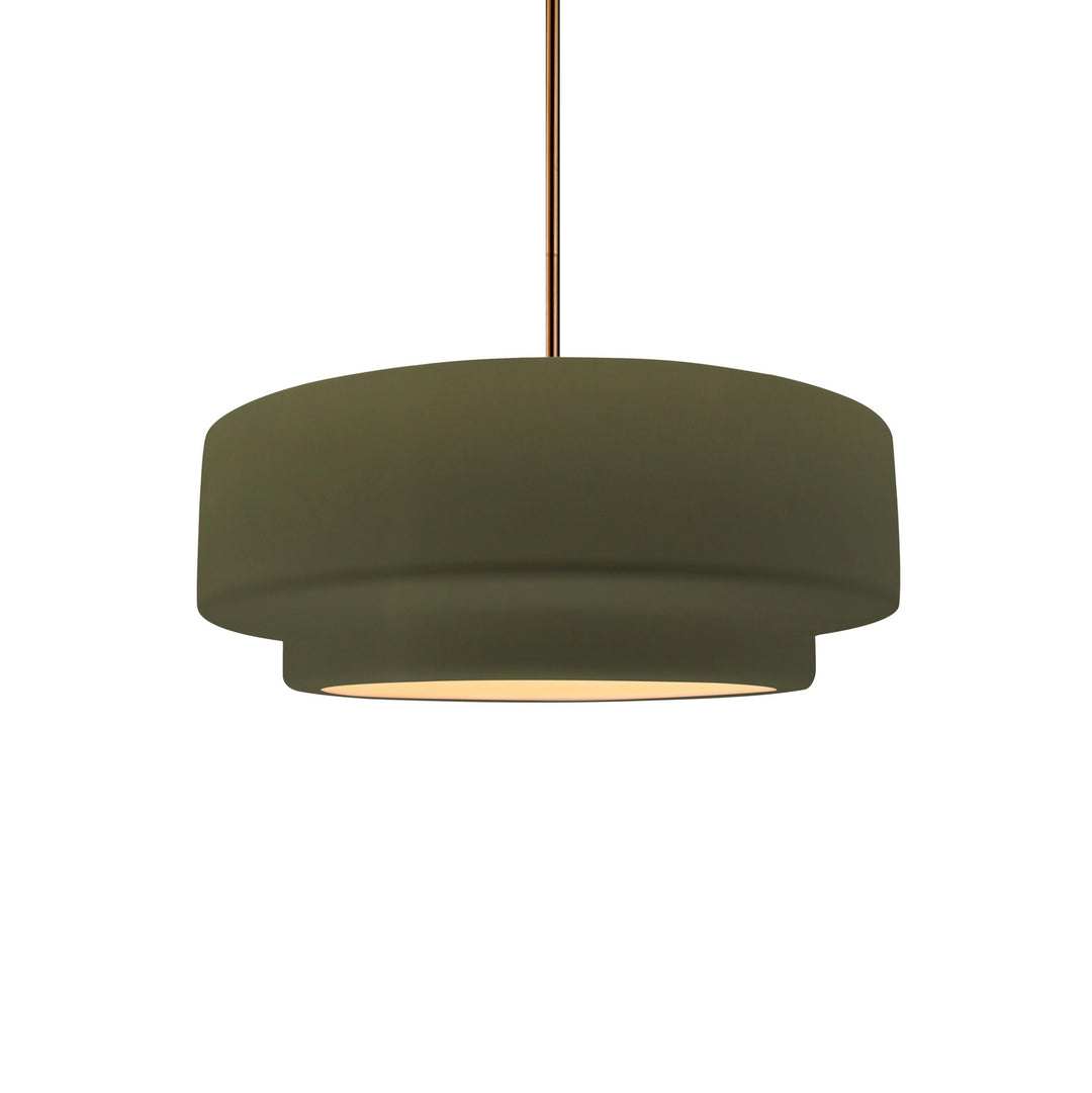 Justice Designs - CER-6540-MGRN-BRSS-RIGID - One Light Pendant - Radiance Collection - Brushed Brass