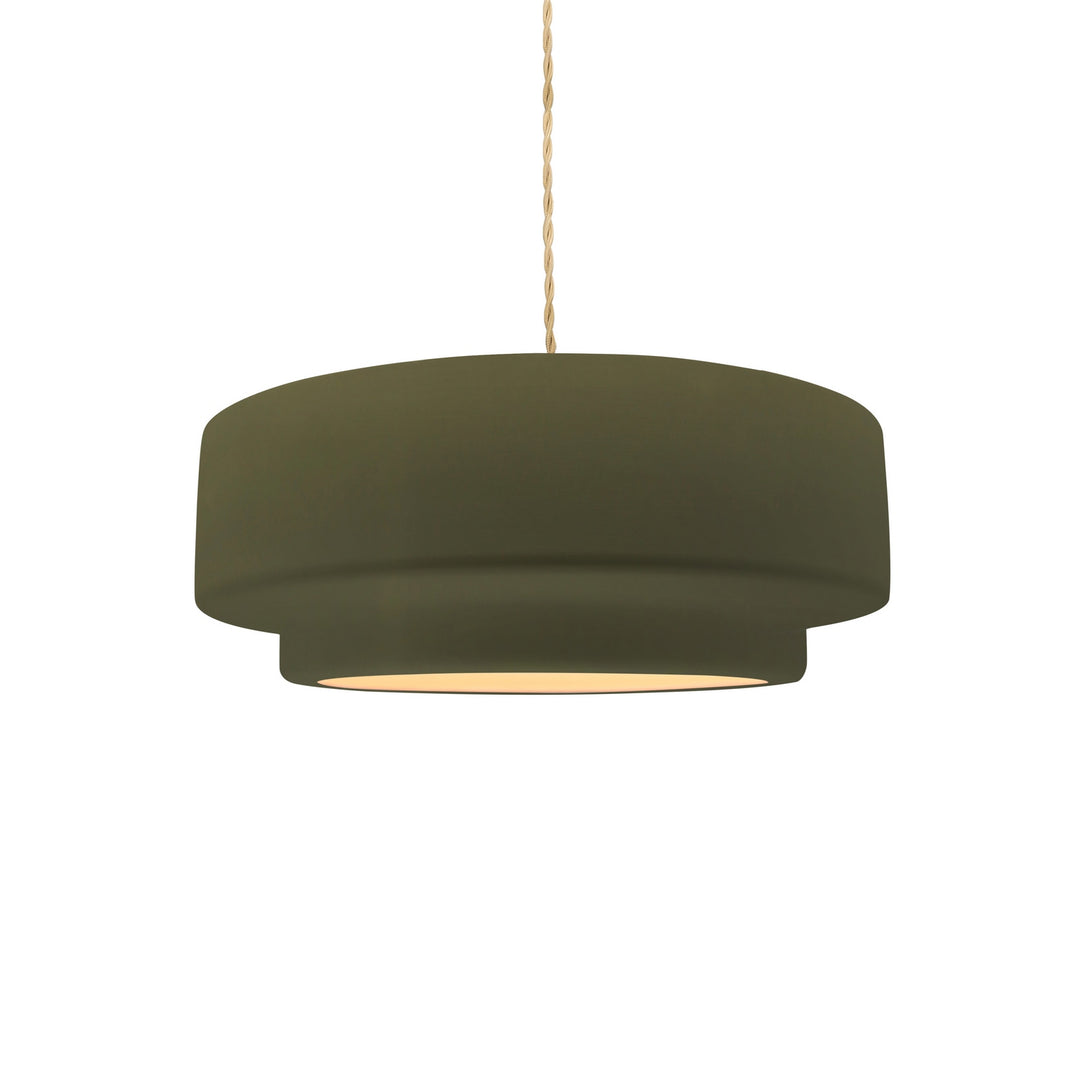Justice Designs - CER-6540-MGRN-NCKL-BEIG-TWST - One Light Pendant - Radiance Collection - Brushed Nickel