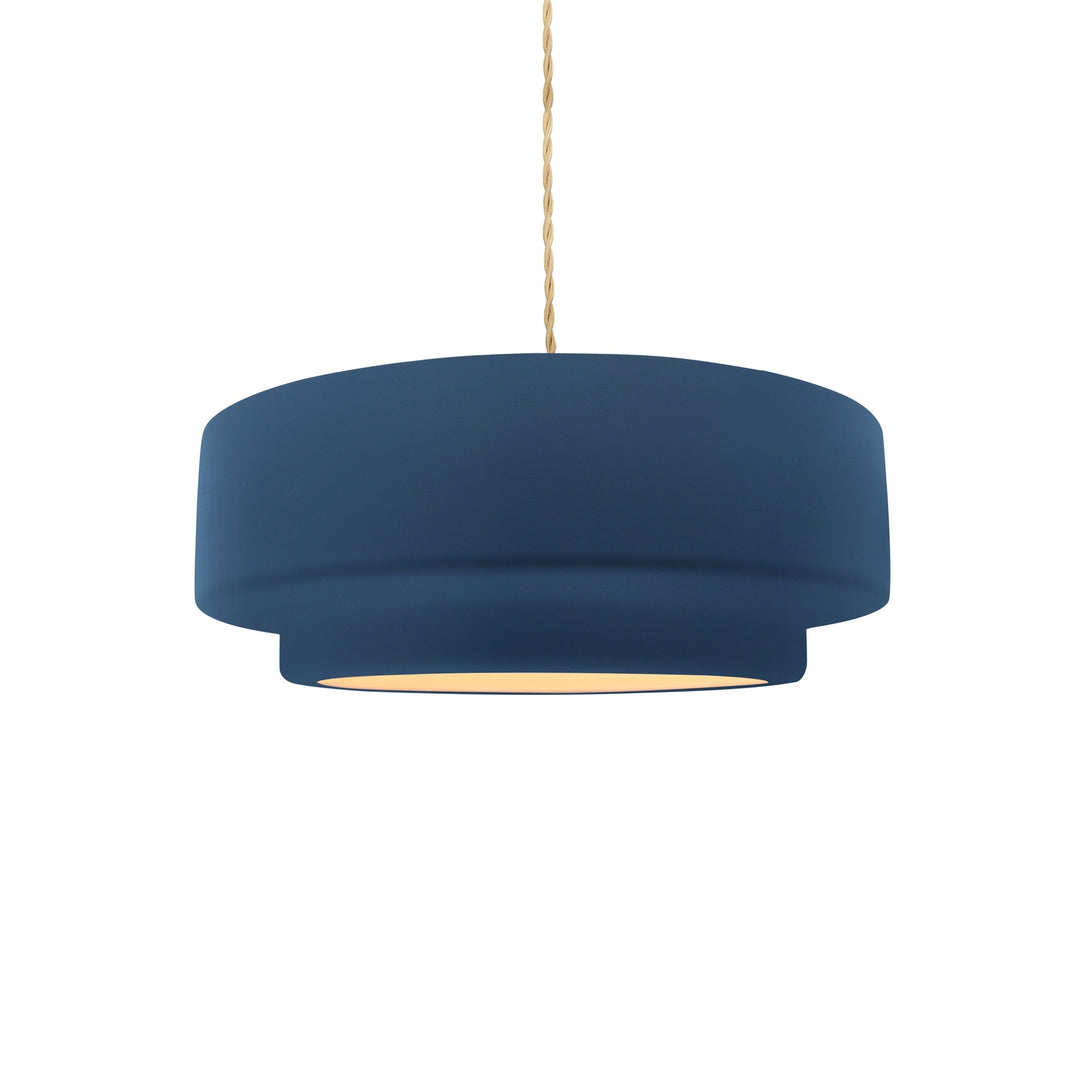 Justice Designs - CER-6540-MID-BRSS-BEIG-TWST - One Light Pendant - Radiance Collection - Brushed Brass