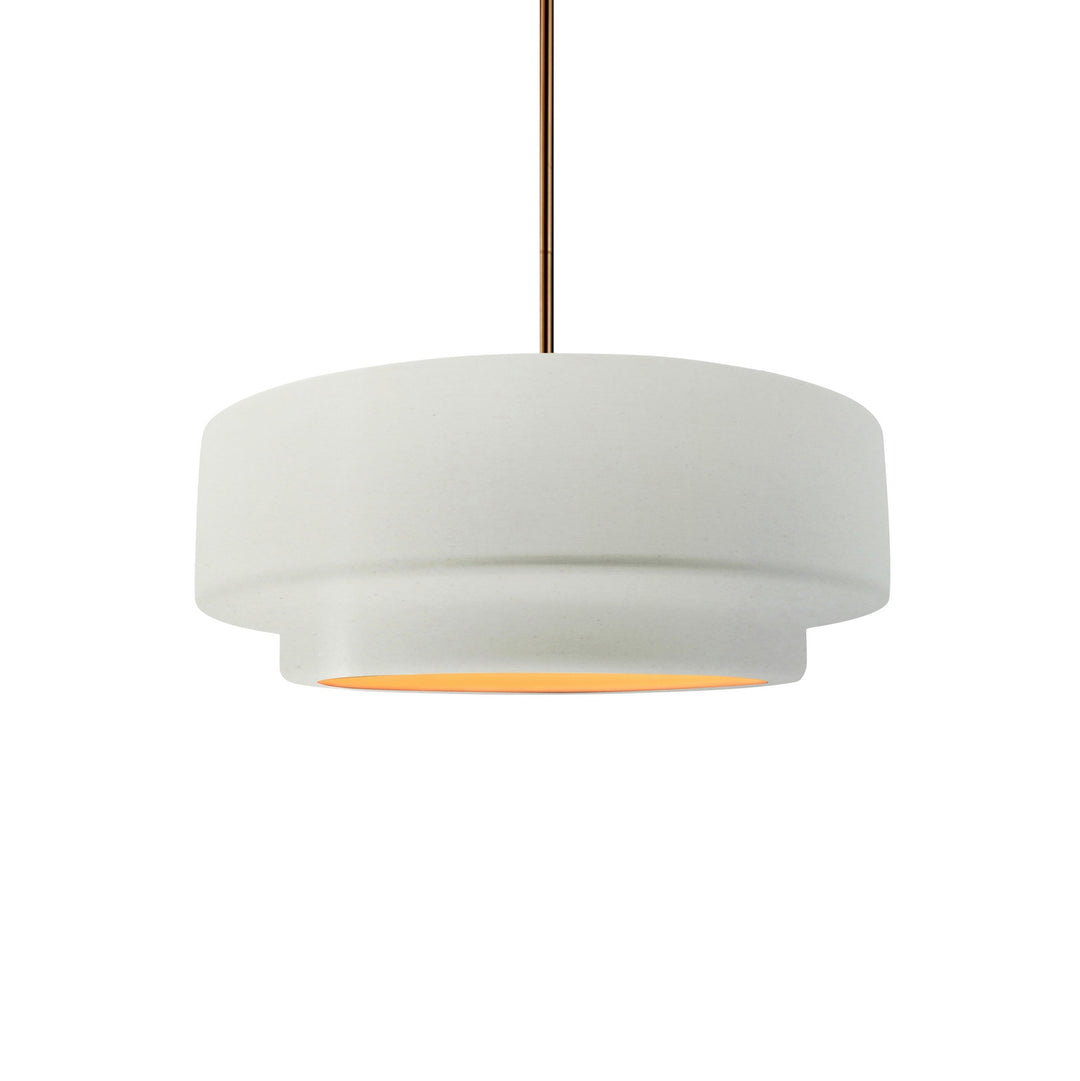 Justice Designs - CER-6540-MTGD-BRSS-RIGID - One Light Pendant - Radiance Collection - Brushed Brass