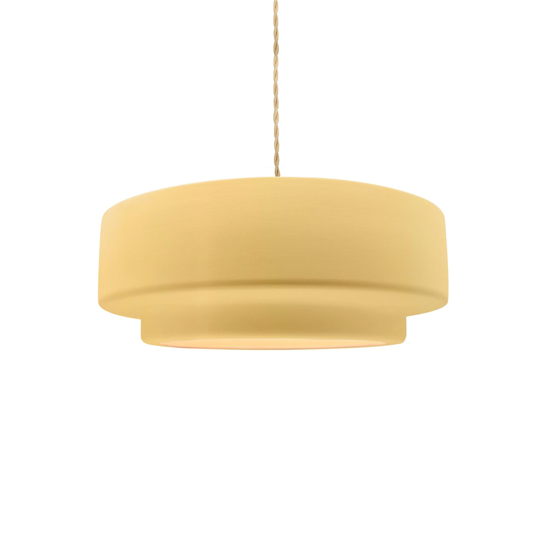 Justice Designs - CER-6540-MYLW-MBLK-BEIG-TWST - One Light Pendant - Radiance Collection - Matte Black