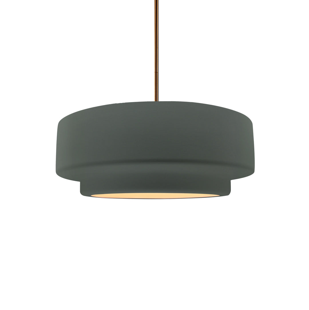 Justice Designs - CER-6540-PWGN-BRSS-RIGID - One Light Pendant - Radiance Collection - Brushed Brass