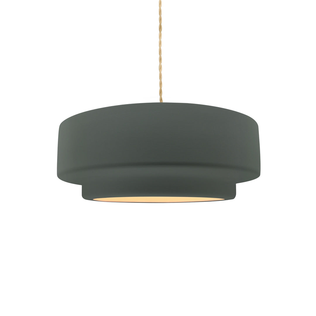 Justice Designs - CER-6540-PWGN-NCKL-BEIG-TWST - One Light Pendant - Radiance Collection - Brushed Nickel