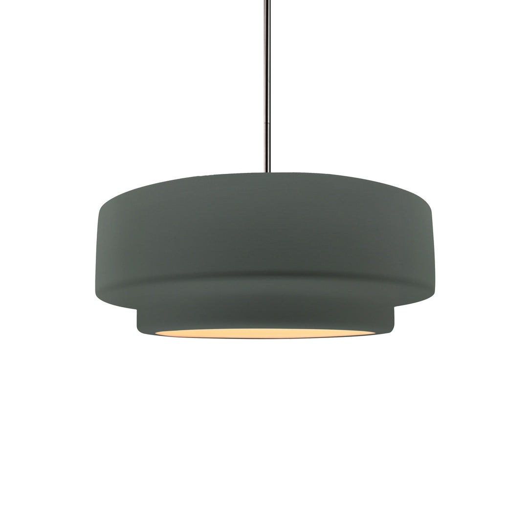 Justice Designs - CER-6540-PWGN-NCKL-RIGID - One Light Pendant - Radiance Collection - Brushed Nickel