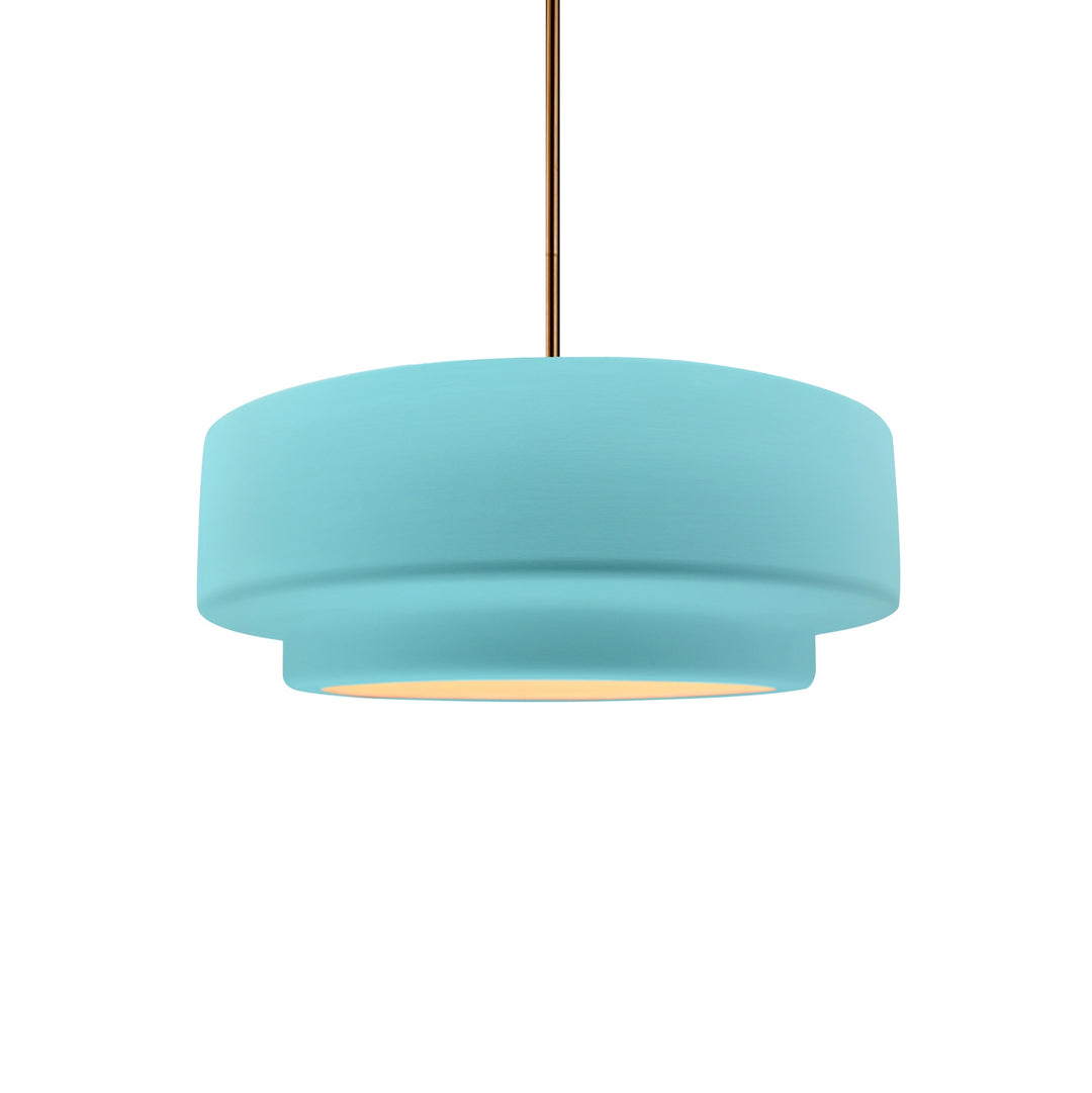 Justice Designs - CER-6540-RFPL-BRSS-RIGID - One Light Pendant - Radiance Collection - Brushed Brass