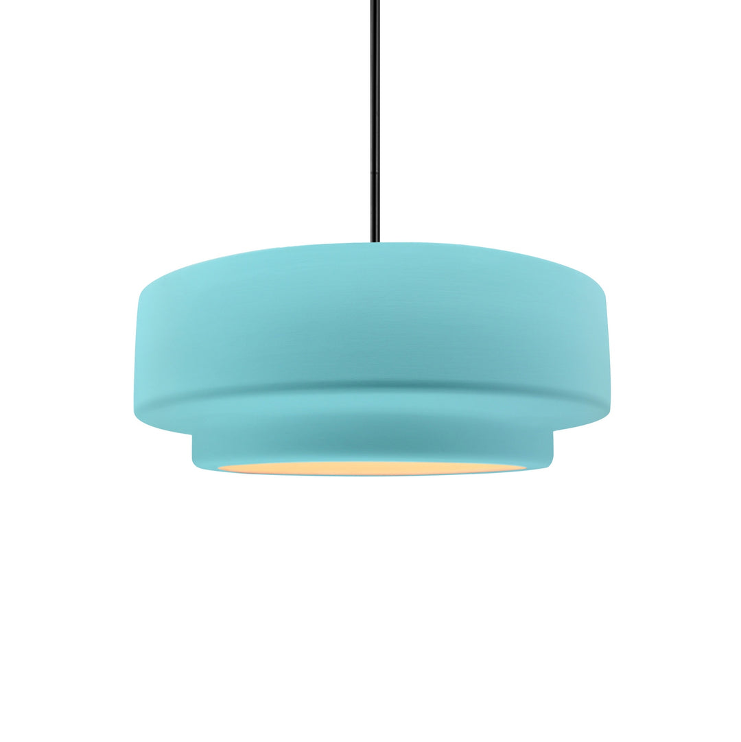 Justice Designs - CER-6540-RFPL-MBLK-RIGID - One Light Pendant - Radiance Collection - Matte Black