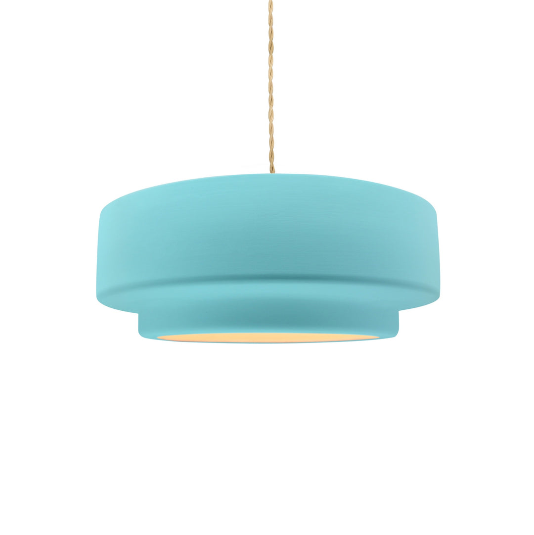 Justice Designs - CER-6540-RFPL-NCKL-BEIG-TWST - One Light Pendant - Radiance Collection - Brushed Nickel