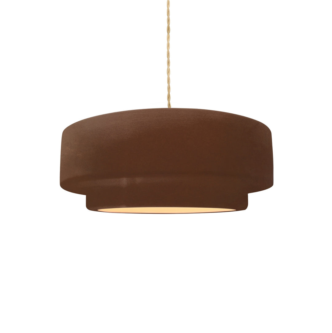 Justice Designs - CER-6540-RRST-NCKL-BEIG-TWST - One Light Pendant - Radiance Collection - Brushed Nickel