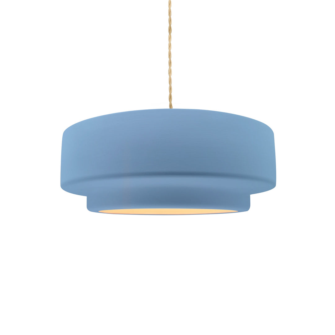 Justice Designs - CER-6540-SKBL-NCKL-BEIG-TWST - One Light Pendant - Radiance Collection - Brushed Nickel