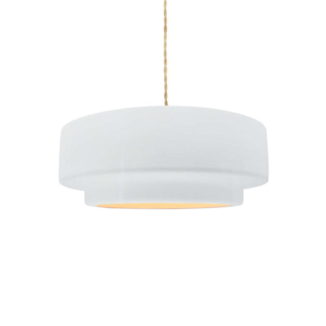 Justice Designs - CER-6540-WTWT-BRSS-BEIG-TWST - One Light Pendant - Radiance Collection - Brushed Brass