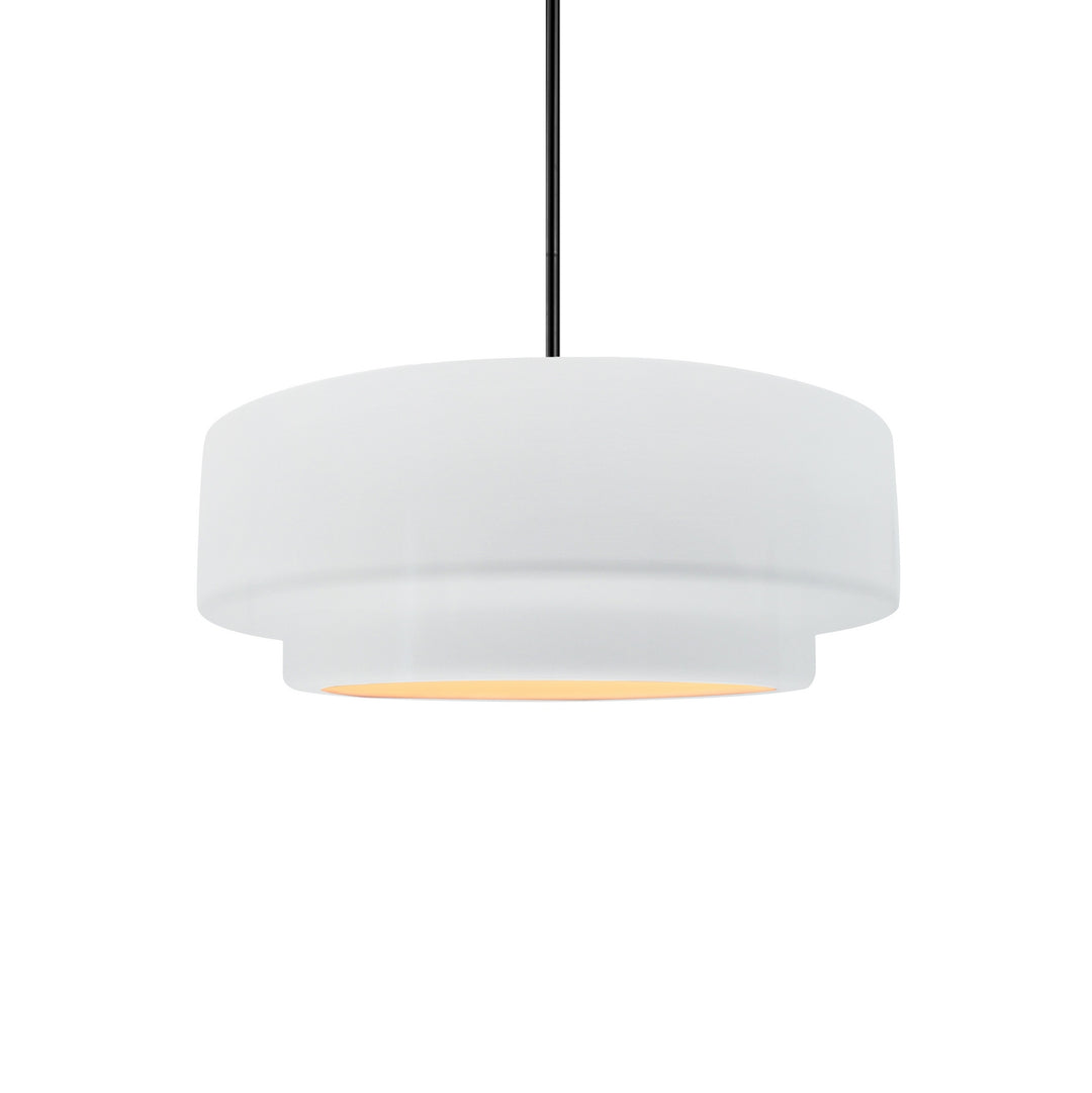 Justice Designs - CER-6540-WTWT-MBLK-RIGID - One Light Pendant - Radiance Collection - Matte Black