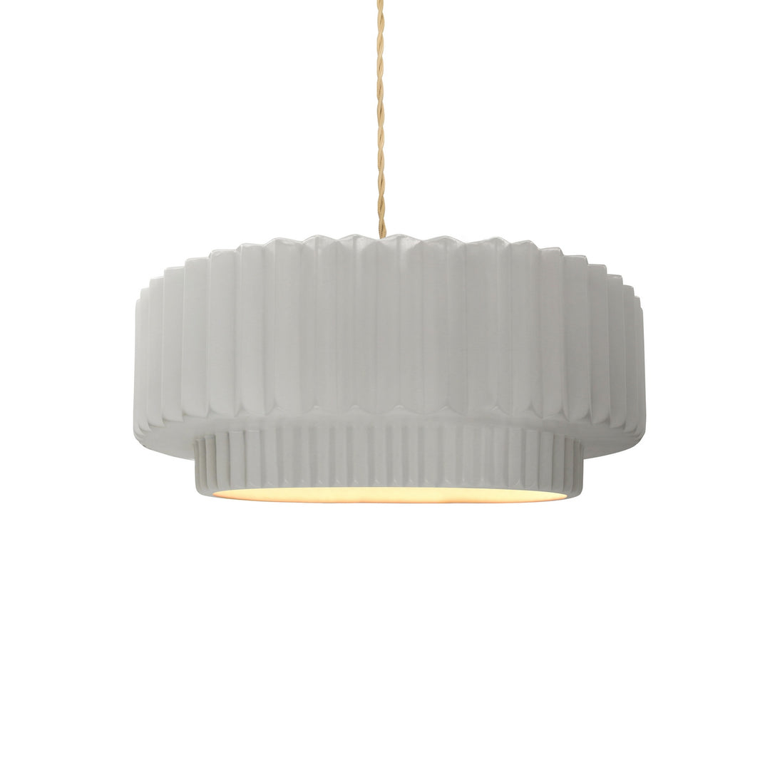 Justice Designs - CER-6550-BIS-BRSS-BEIG-TWST - One Light Pendant - Radiance Collection - Brushed Brass