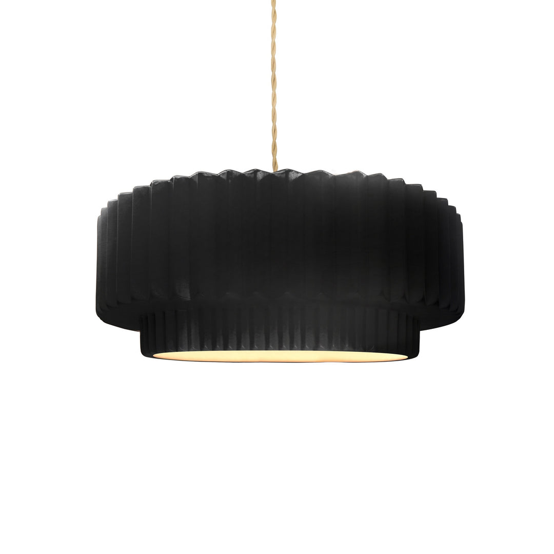 Justice Designs - CER-6550-BLK-BRSS-BEIG-TWST - One Light Pendant - Radiance Collection - Brushed Brass