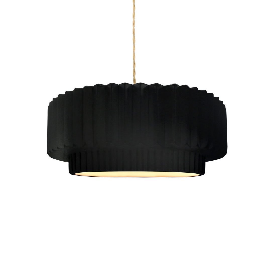 Justice Designs - CER-6550-CRB-BRSS-BEIG-TWST - One Light Pendant - Radiance Collection - Brushed Brass