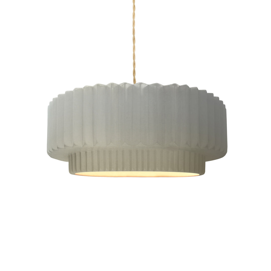 Justice Designs - CER-6550-MAT-MBLK-BEIG-TWST - One Light Pendant - Radiance Collection - Matte Black