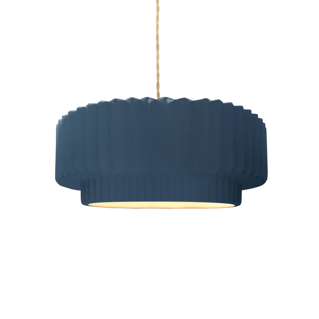 Justice Designs - CER-6550-MDMT-NCKL-BEIG-TWST - One Light Pendant - Radiance Collection - Brushed Nickel