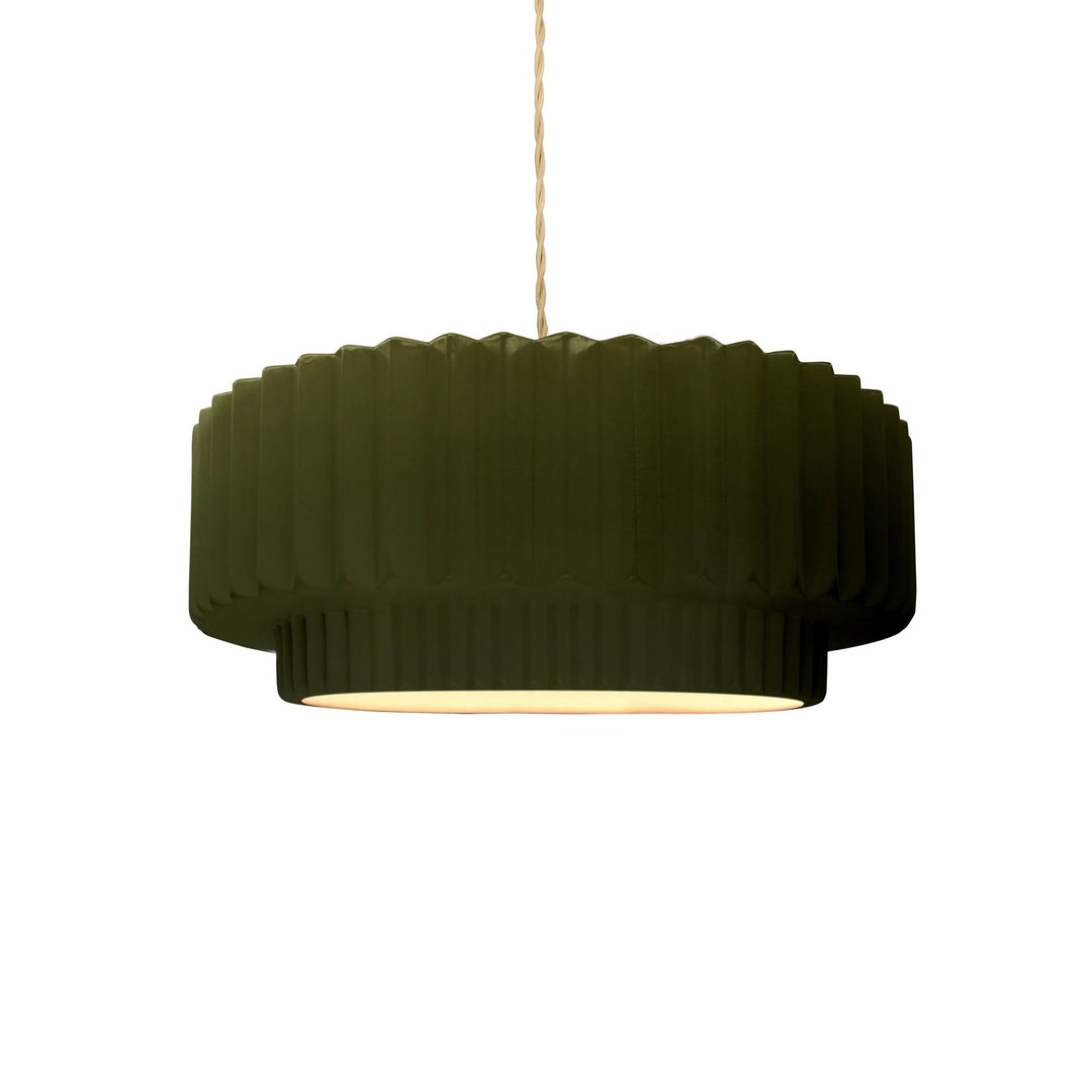 Justice Designs - CER-6550-MGRN-BRSS-BEIG-TWST - One Light Pendant - Radiance Collection - Brushed Brass