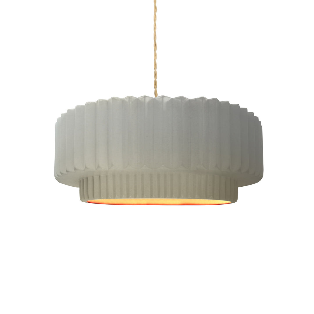 Justice Designs - CER-6550-MTGD-NCKL-BEIG-TWST - One Light Pendant - Radiance Collection - Brushed Nickel