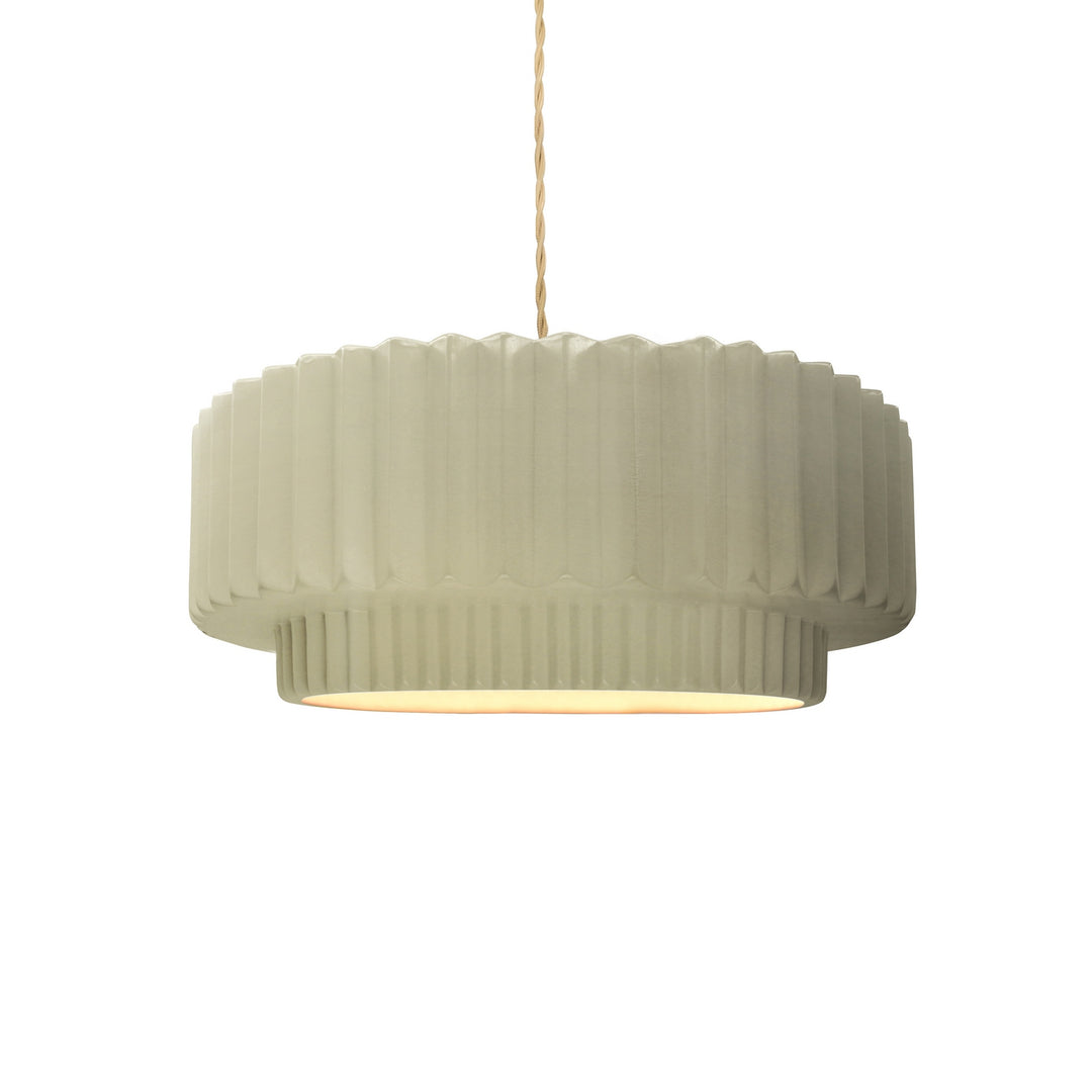 Justice Designs - CER-6550-VAN-NCKL-BEIG-TWST - One Light Pendant - Radiance Collection - Brushed Nickel
