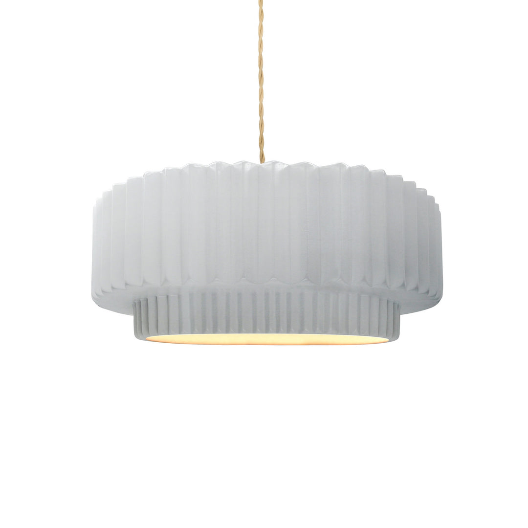 Justice Designs - CER-6550-WTWT-NCKL-BEIG-TWST - One Light Pendant - Radiance Collection - Brushed Nickel